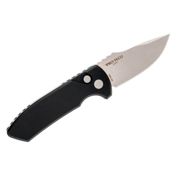 Pro-Tech SBR (Short Bladed Rockeye) - Solid Black Aluminum/SW Blade - Left Handed Version!