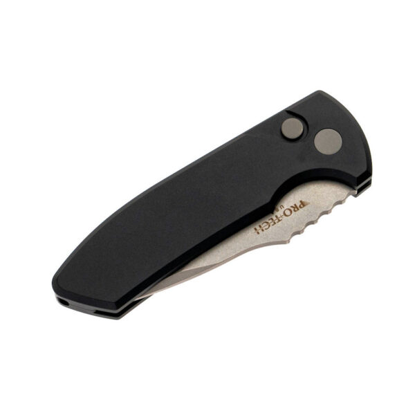 Pro-Tech SBR (Short Bladed Rockeye) - Solid Black Aluminum/SW Blade - Left Handed Version! - Image 3