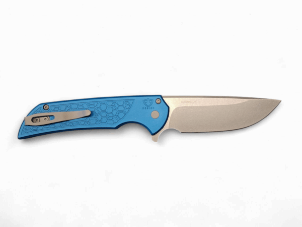 Pro-Tech Mordax Blue "Gridlock" Flipper - Blue/SW MagnaCut - Image 2
