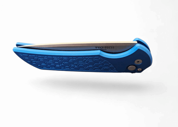 Pro-Tech Mordax Blue "Gridlock" Flipper - Blue/SW MagnaCut - Image 4