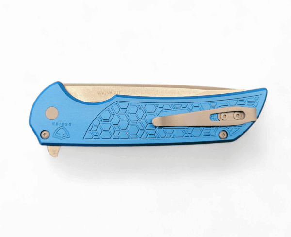 Pro-Tech Mordax Blue "Gridlock" Flipper - Blue/SW MagnaCut - Image 5