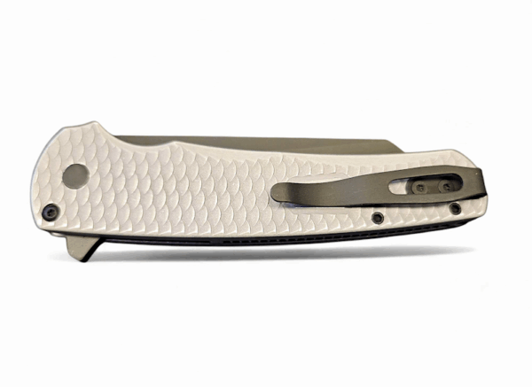 Pro-Tech Malibu - Grey Battleworn Dragon Scale Aluminum/Black DLC Magnacut Reverse Tanto - Image 5