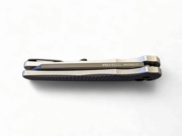 Pro-Tech Malibu - Grey Battleworn Dragon Scale Aluminum/Black DLC Magnacut Reverse Tanto - Image 6