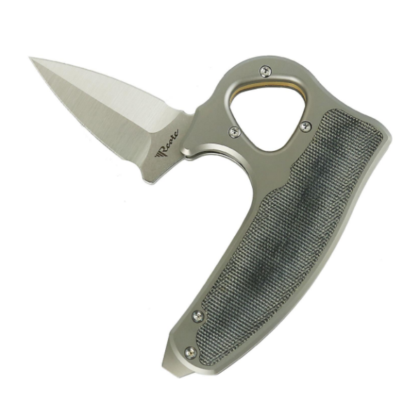 Reate EXO-D Gravity Push Dagger - Ti-bead blast Elmax/Black Micarta inlay