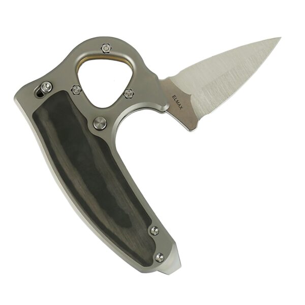 Reate EXO-D Gravity Push Dagger - Ti-bead blast Elmax/Carbon Fiber inlay - Image 3