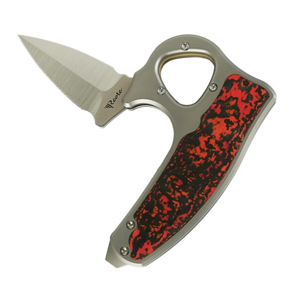 Reate EXO-D Gravity Push Dagger - Ti-bead blast Elmax/Fat Carbon- Lava Flow