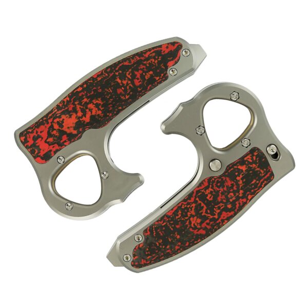 Reate EXO-D Gravity Push Dagger - Ti-bead blast Elmax/Fat Carbon- Lava Flow - Image 3