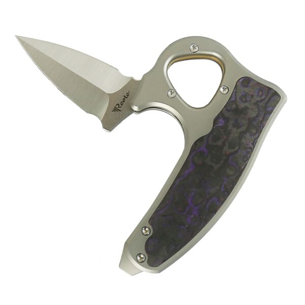 Reate EXO-D Gravity Push Dagger - Ti-bead blast Elmax/Fat Carbon-Purple Haze