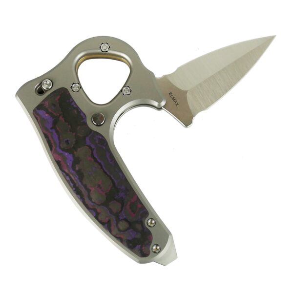 Reate EXO-D Gravity Push Dagger - Ti-bead blast Elmax/Fat Carbon-Purple Haze - Image 2