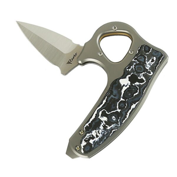 Reate EXO-D Gravity Push Dagger - Ti-bead blast Elmax/Fat Carbon-White Storm