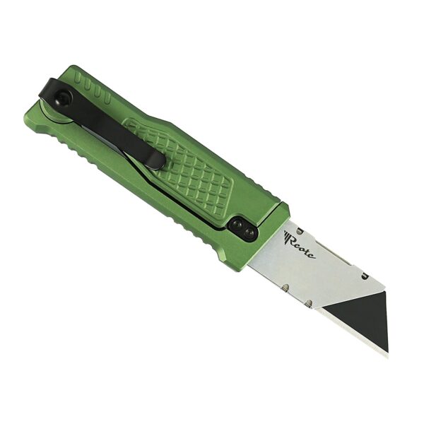 Reate EXO-U Utility Gravity Knife - Aluminum Diamond Pattern-Green - Image 2