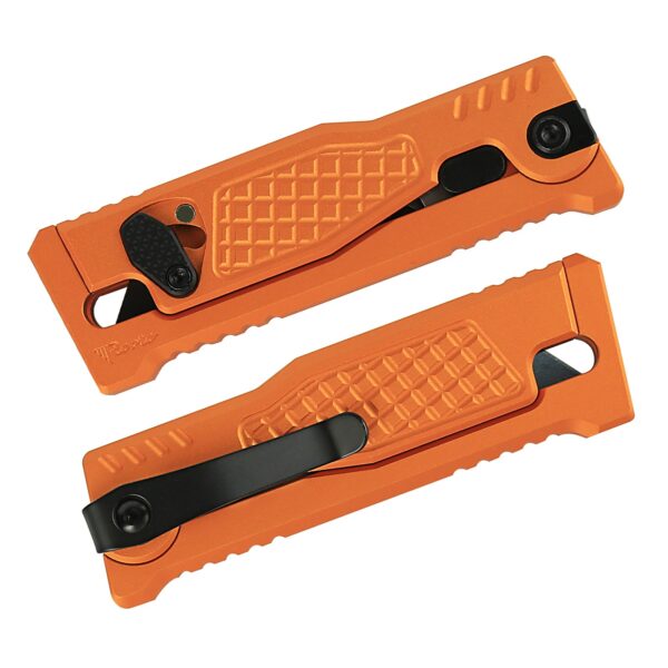 Reate EXO-U Utility Gravity Knife - Aluminum Diamond Pattern-Orange - Image 2