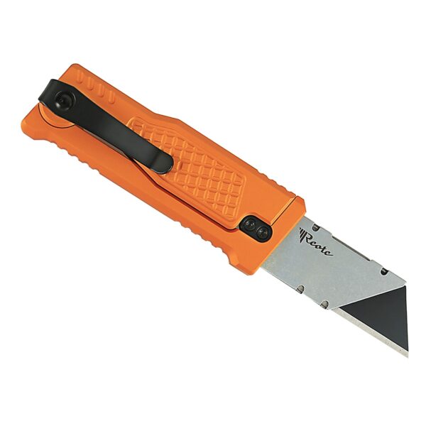 Reate EXO-U Utility Gravity Knife - Aluminum Diamond Pattern-Orange - Image 3