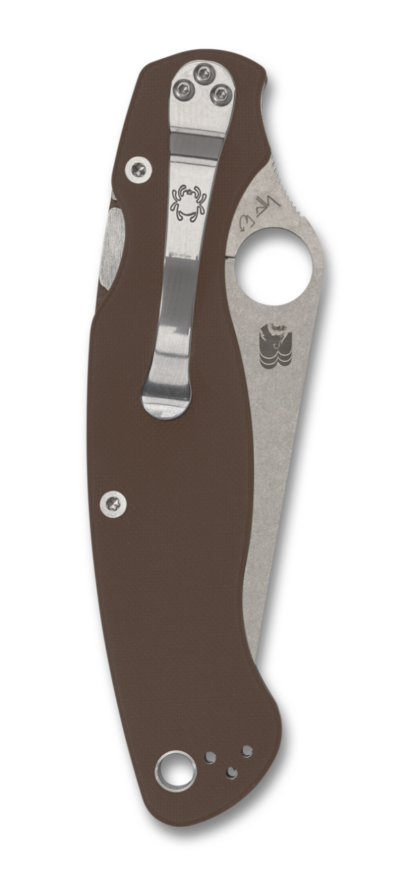 Spyderco Military 2 - Brown G-10/Satin CPM15V **Sprint Run** - Image 3