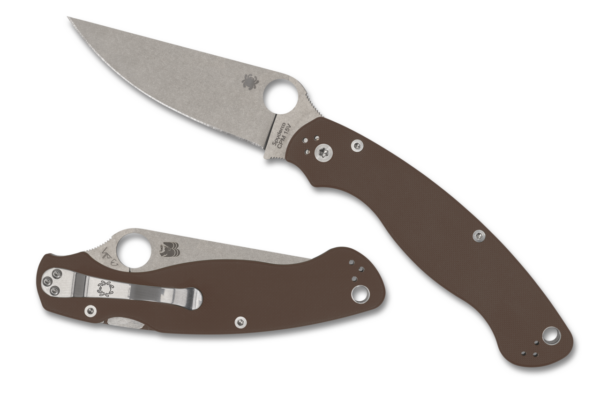 Spyderco Military 2 - Brown G-10/Satin CPM15V **Sprint Run**