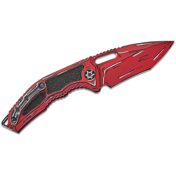 Heretic Knives AUTO Cel Shade Red Recurve Tanto/Red Machined Aluminum Handles - Image 2