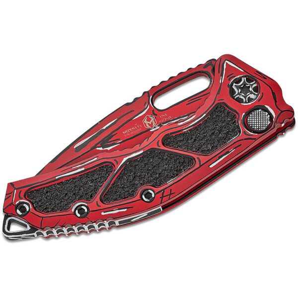 Heretic Knives AUTO Cel Shade Red Recurve Tanto/Red Machined Aluminum Handles - Image 3