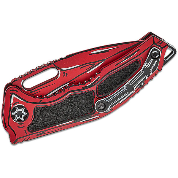 Heretic Knives AUTO Cel Shade Red Recurve Tanto/Red Machined Aluminum Handles - Image 4