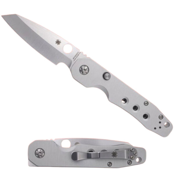 Spyderco Smock Compression Lock - Raw Aluminum/Satin Cru-Wear - Image 6