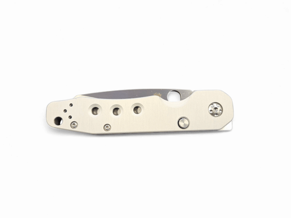 Spyderco Smock Compression Lock - Raw Aluminum/Satin Cru-Wear - Image 4