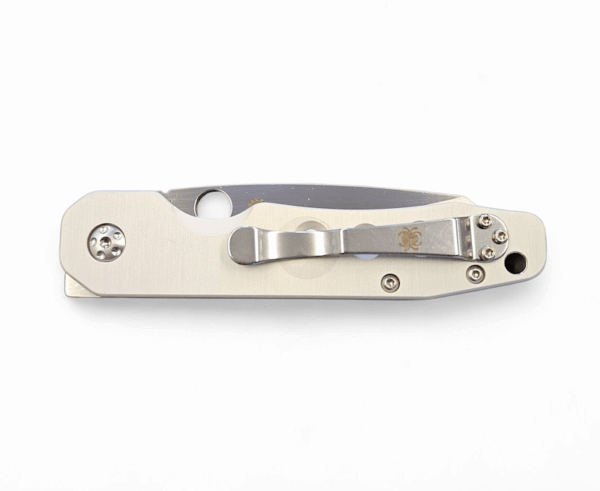Spyderco Smock Compression Lock - Raw Aluminum/Satin Cru-Wear - Image 5