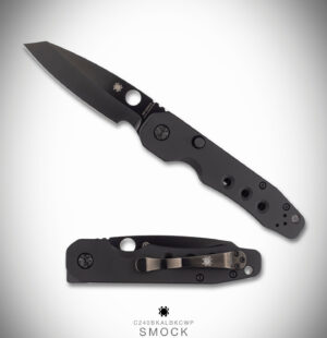 Spyderco Smock Compression Lock - Black Aluminum/Black Cru-Wear