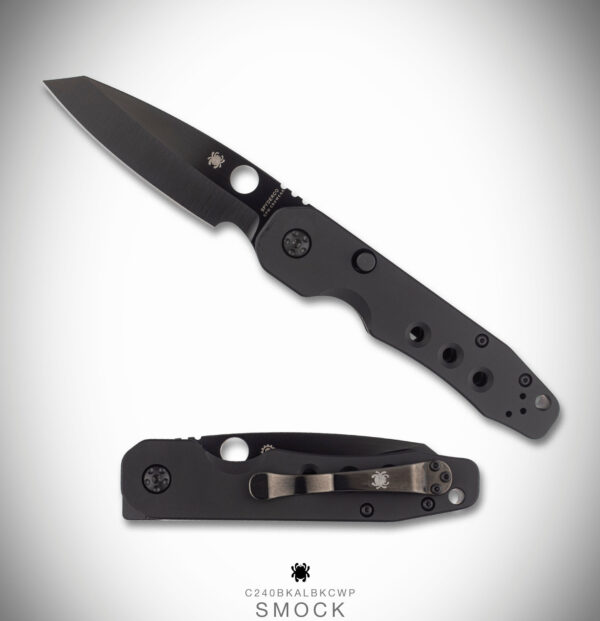 Spyderco Smock Compression Lock - Black Aluminum/Black Cru-Wear