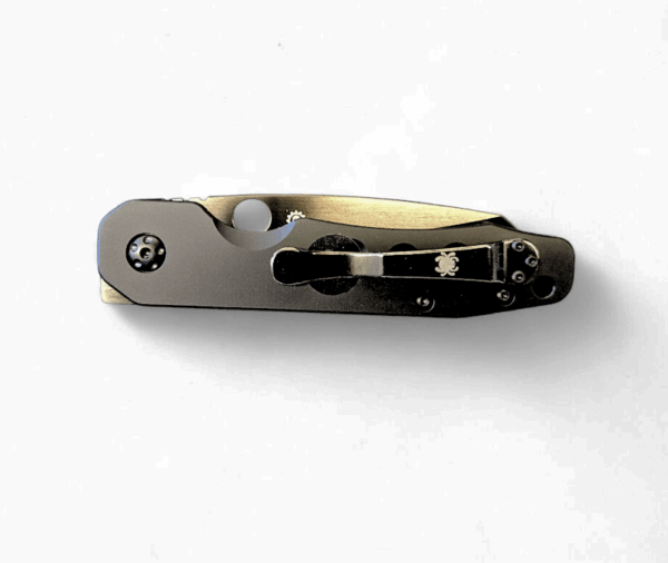 Spyderco Smock Compression Lock - Black Aluminum/Black Cru-Wear - Image 5