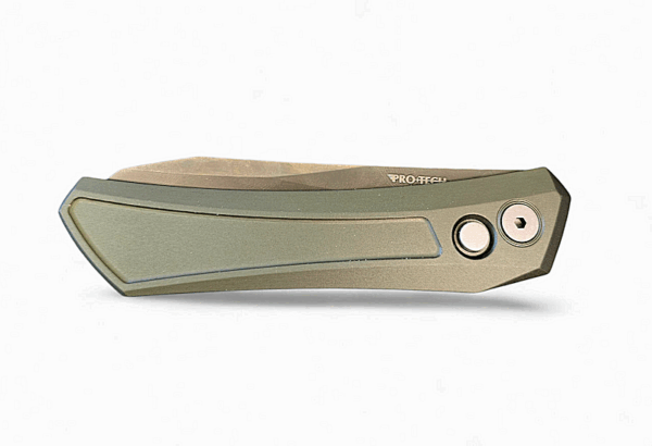 Pro-Tech Oligarch - Green Aluminum/Smokey Grey DLC MagnaCut Blade - Image 3