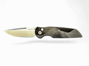 Pro-Tech TR-3 Integrity Button Lock - Black Aluminum w/custom exclusive Wave design