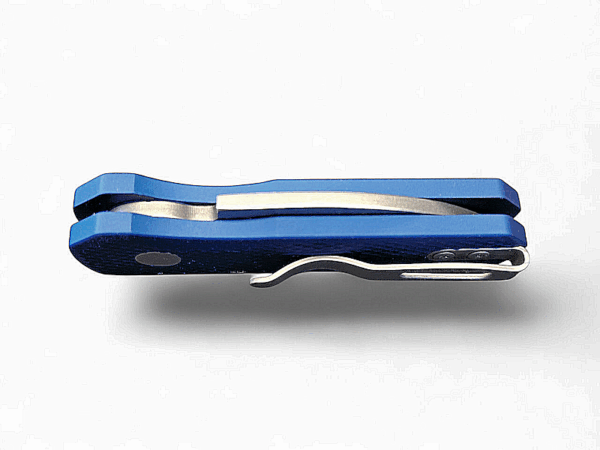 Pro-Tech Runt 5 - Textured Blue Handle/Stone Washed MAGNACUT Wharncliffe Blade - Image 5